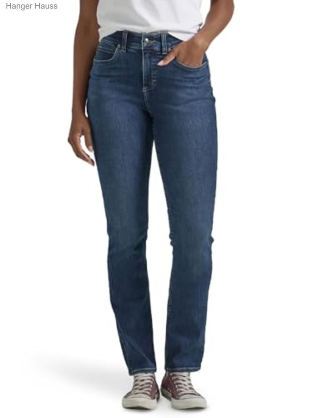 Women's Straight Leg Jeans Ultra Lux Comfort Flex Motion Mid Rise